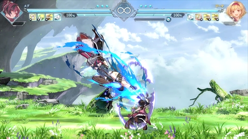 画像ギャラリー No.034のサムネイル画像 / ［プレイレポ］「GBVSR」のメグは，親友のまりっぺとサメのウルスラと共に三位一体で戦うスピードキャラクター