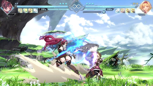 画像ギャラリー No.037のサムネイル画像 / ［プレイレポ］「GBVSR」のメグは，親友のまりっぺとサメのウルスラと共に三位一体で戦うスピードキャラクター