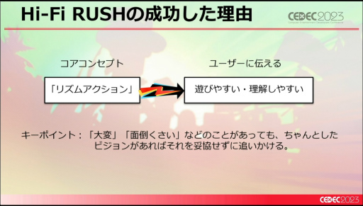 画像ギャラリー No.039のサムネイル画像 / ［CEDEC 2023］未経験ゼロからのスタート。「Hi-Fi RUSH」というリズムアクションゲームができるまで