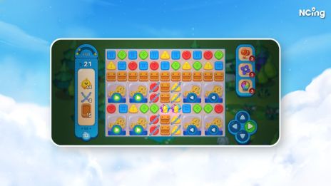 画像ギャラリー No.003のサムネイル画像 / 新作パズルゲーム「PUZZUP:AMITOI」の映像を公開。3マッチパズルに,ブロックの進行方向を変えられる“方向キー”要素が追加された作品