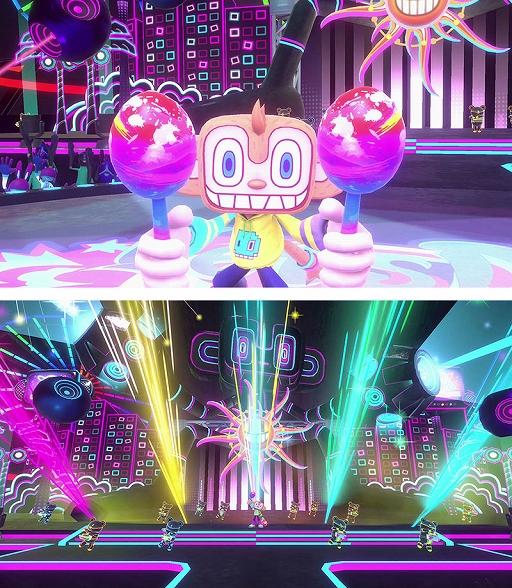 画像ギャラリー No.003のサムネイル画像 / 「サンバDEアミーゴ：パーティーセントラル」，マラカス（Joy-Con）を振るほかに，連打やスライド，動きをまねするポーズマークが登場