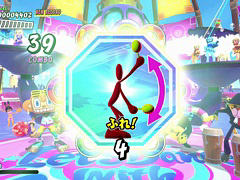 「サンバDEアミーゴ：パーティーセントラル」，マラカス（Joy-Con）を振るほかに，連打やスライド，動きをまねするポーズマークが登場
