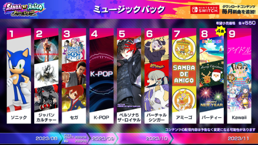 画像ギャラリー No.001のサムネイル画像 / 「サンバDEアミーゴ:パーティーセントラル」,YOASOBI「アイドル」などを含む新曲パックを配信