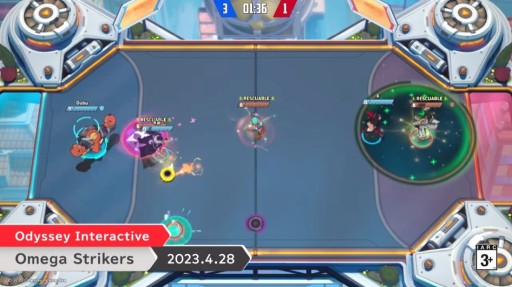 画像ギャラリー No.002のサムネイル画像 / エアホッケーをベースとした3vs.3のオンライン対戦アクション「Omega Strikers」のSwitch版が4月28日に発売決定