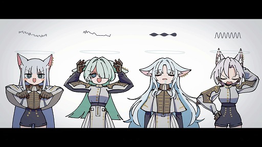 画像ギャラリー No.003のサムネイル画像 / ラストはケモ耳が特徴の4人組「トリニティ」のテーマ曲。「クライマキナ/CRYMACHINA」作中楽曲ミュージックビデオ「XTrinity」公開