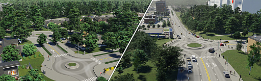 画像ギャラリー No.004のサムネイル画像 / 「Cities: Skylines II」の道路ツールを紹介するムービーが公開に。3クリックで都市ブロックを形成でき，ラウンドアバウトもゲーム内に用意される
