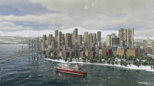 画像ギャラリー No.003のサムネイル画像 / 都市建設シム「Cities: Skylines II」はマップ固有の気候を表現する。雪が降れば事故が多発し，季節によって自然災害も発生