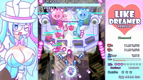 画像ギャラリー No.002のサムネイル画像 / いいねとフォロワーを集めてバズフィーバー! SNSがテーマの弾幕STG「ライクドリーマー」,Switch版を3月30日にリリース。予約受付開始