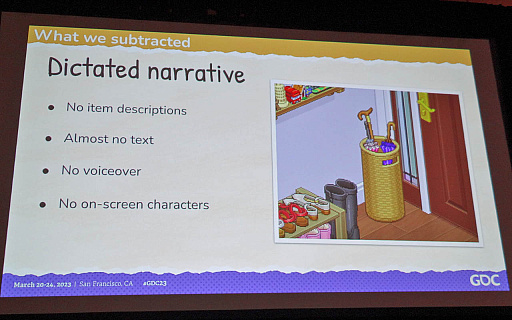 画像ギャラリー No.032のサムネイル画像 / ［GDC 2023］世界的ヒット作となったインディーズゲーム「Unpacking」は引き算から生まれた。制作者が登壇したGDCの講演レポート