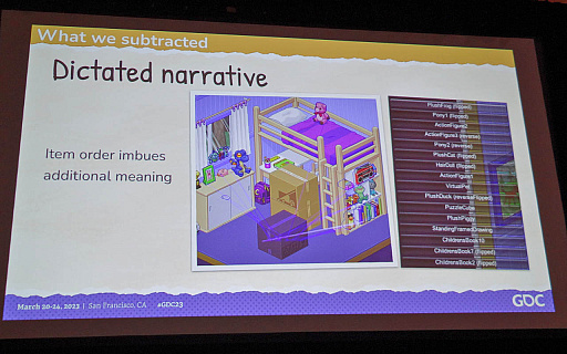 画像ギャラリー No.034のサムネイル画像 / ［GDC 2023］世界的ヒット作となったインディーズゲーム「Unpacking」は引き算から生まれた。制作者が登壇したGDCの講演レポート