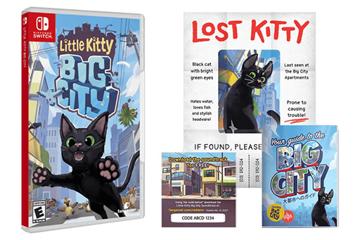 画像ギャラリー No.001のサムネイル画像 / 「Little Kitty, Big City」Nintendo Switchパッケージ版の予約を受付中。デラックスエディションには猫用の“蛙の帽子”を封入