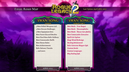 画像ギャラリー No.002のサムネイル画像 / 子孫に力を託すローグライトアクション「Rogue Legacy 2」，1周年アップデート“The Swan Song Update”を配信。3つの新モードが登場
