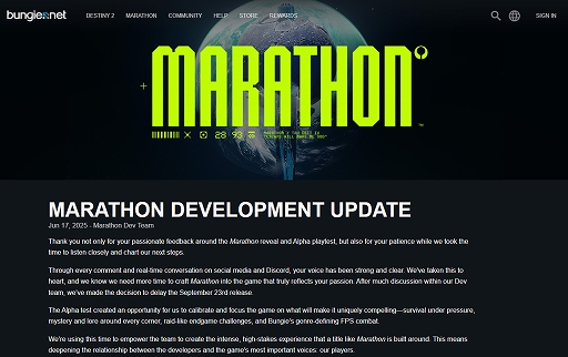 画像ギャラリー No.001のサムネイル画像 / 「Marathon」の発売が無期限延期に。αテストの成果やアート盗用問題で批判を受け，今後はサバイバル要素やゲームの世界観の再開発に尽力