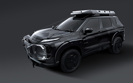 画像ギャラリー No.001のサムネイル画像 / 「METAL GEAR SOLID」シリーズの世界観をイメージしたカスタムコンセプトカー,「東京オートサロン2025」三菱自動車工業ブースにて出展