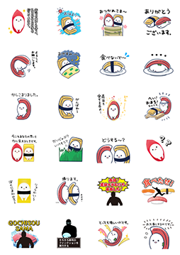 画像ギャラリー No.002のサムネイル画像 / 「そろそろ寿司を食べないと死ぬぜ!」のLINEスタンプ2種が登場。「寿司! 美味すぎるだろ! 反省しろ!」などおなじみのセリフを収録