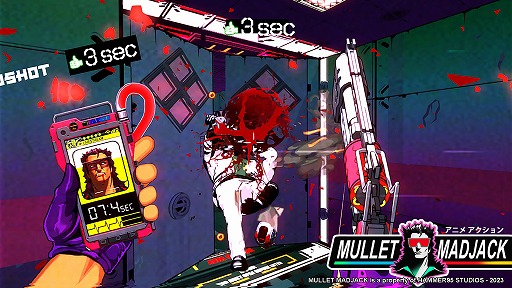 画像ギャラリー No.001のサムネイル画像 / 脳汁出さなきゃ10秒で死ぬ! 興奮を止めるな! ローグライクFPS「MULLET MAD JACK」,Steamストアページを公開。日本語にも対応