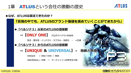 画像ギャラリー No.008のサムネイル画像 / 激動のアトラス史の中で, なぜ「ペルソナ」シリーズは躍進できたのか。価値観と開発環境の転換期や, 今後の方針などが語られた基調講演をレポート［CEDEC＋KYUSHU 2024］