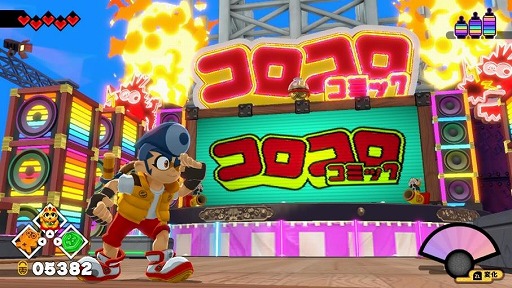 画像ギャラリー No.001のサムネイル画像 / 和風ACT「御伽活劇 豆狸のバケル」コロコロコミックとの第1弾コラボアップデートを配信。新たなステージ「コロコロ島」やお面を追加