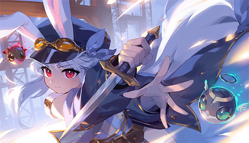 画像ギャラリー No.005のサムネイル画像 / 弾幕系横スクロールアクション「TEVI」のPC版,Switch版が本日発売。ウサ耳の少女を操り,場面に適した弾幕を使ってコンボの維持を目指す