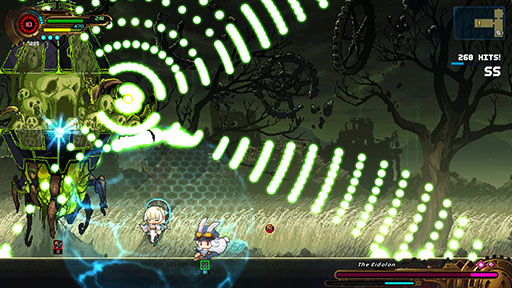 画像ギャラリー No.007のサムネイル画像 / 弾幕系横スクロールアクション「TEVI」のPC版,Switch版が本日発売。ウサ耳の少女を操り,場面に適した弾幕を使ってコンボの維持を目指す