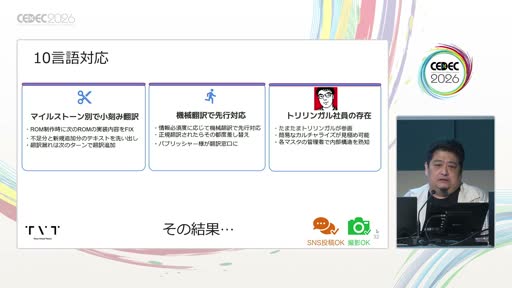 画像ギャラリー No.016のサムネイル画像 / 「Ratatan」はなぜ延期になったのか。15〜20人で4ハード10言語を作りきったTVTの開発事例［CEDEC 2026］
