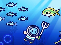 新作カジュアルゲーム「海底ハント」配信開始。ダイビングしながら海洋生物をハントして，お魚図鑑のコンプリートを目指す