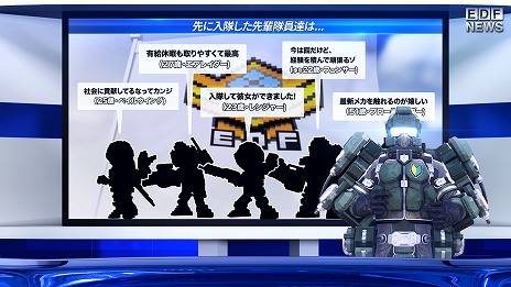 画像ギャラリー No.013のサムネイル画像 / EDF NEWSでお馴染みの本田＆姫川広報官がプレイアブルで参戦決定。「デジボク地球防衛軍2」のローンチトレイラーが公開に