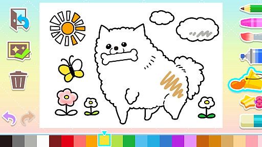 画像ギャラリー No.008のサムネイル画像 / ハローキティやマイメロディの塗り絵が楽しめる。Switch向けソフト「ぬりえであそぼう サンリオキャラクターズ」,本日配信開始