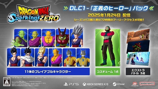 画像ギャラリー No.001のサムネイル画像 / 「ドラゴンボール Sparking! ZERO」，DLC1「正義のヒーロー」パックの詳細を公開。映画スーパーヒーローから11体のプレイアブルキャラが参戦