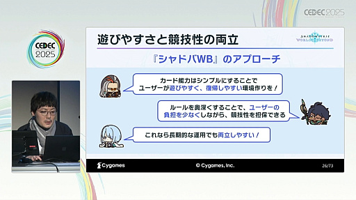 画像ギャラリー No.006のサムネイル画像 / DCGで遊びやすさと競技性を両立させるには。蓄積された知見でリデザインされた「Shadowverse: Worlds Beyond」の開発方針［CEDEC 2025］