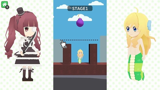 画像ギャラリー No.002のサムネイル画像 / 一筆書きで線を描いて迫りくる危険から邪神ちゃんを守ろう。アニメ公式カジュアルゲーム「救え!邪神ちゃんドロップキック」,1月18日に配信
