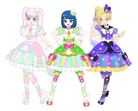 画像ギャラリー No.005のサムネイル画像 / 「アイプリバース」に「アイドルタイムプリパラ」のゆい，にの，みちるが登場。サンリオキャラクターズともコラボする「3だん」は8月1日に開始