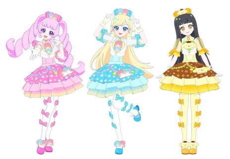 画像ギャラリー No.010のサムネイル画像 / 「アイプリバース」に「アイドルタイムプリパラ」のゆい，にの，みちるが登場。サンリオキャラクターズともコラボする「3だん」は8月1日に開始