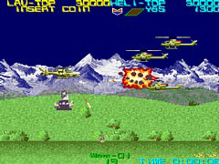「アーケードアーカイブス シルクワーム」2月1日に配信。ヘリと戦闘車両を使って戦う，1988年に発売された横スクロールシューティング