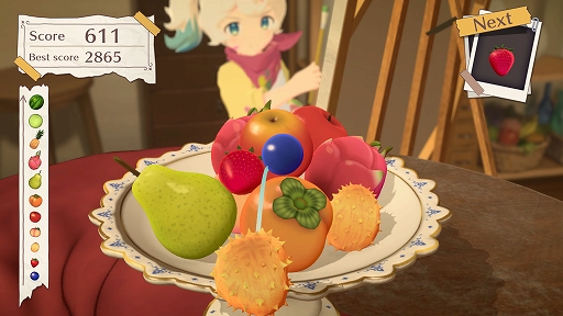 画像ギャラリー No.003のサムネイル画像 / お皿の上にフルーツを積んでいくパズルゲーム「フルーツマウンテン」PS/Switch版,本日配信。3分間で競うタイムリミットモードも実装
