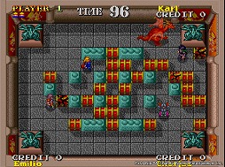 画像ギャラリー No.006のサムネイル画像 / 「アーケードアーカイブス エクスバニア」,4月4日に配信。1992年にナムコから発売された,爆弾を使って戦うアクションゲームだ