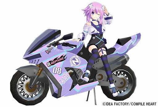 画像ギャラリー No.006のサムネイル画像 / ネプテューヌシリーズのバイクアクション「爆走次元ネプテューヌ VS巨神スライヌ」,6月27日に発売決定。天王星うずめと四女神が登場