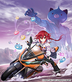 画像ギャラリー No.001のサムネイル画像 / 「爆走次元ネプテューヌ VS巨神スライヌ」本日発売。ステージ内をバイクで爆走して,大量発生したスライヌを集めるアクションゲーム
