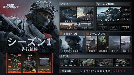 画像ギャラリー No.002のサムネイル画像 / 「Arena Breakout:Infinite」,シーズン1が本日19:00に開幕。マップ「テレビ局」や女性プレイヤーキャラなど多数の新要素を開放