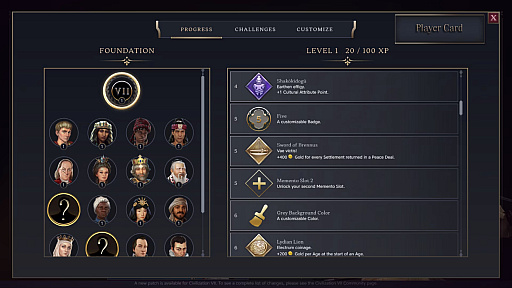 画像ギャラリー No.002のサムネイル画像 / 「Civilization VII」では指導者を強化する経験値システムを導入。約100種類の装備アイテムが実装に