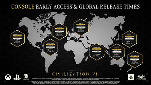 画像ギャラリー No.004のサムネイル画像 / 「Sid Meier's Civilization VII」,地域別のリリース時間を発表。日本では,コンソール版が2月11日0:00,PC版が14:00に解禁
