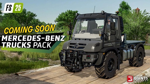 画像ギャラリー No.001のサムネイル画像 / 大規模農業シム「Farming Simulator 25」，新拡張パック「Mercedes-Benz Trucks Pack」を9月9日に配信。17台の農機＆車両を追加