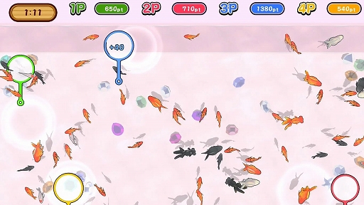 画像ギャラリー No.003のサムネイル画像 / ポイを操り,さまざまな金魚をすくい上げよう。「すくって!金魚すくい」本日配信