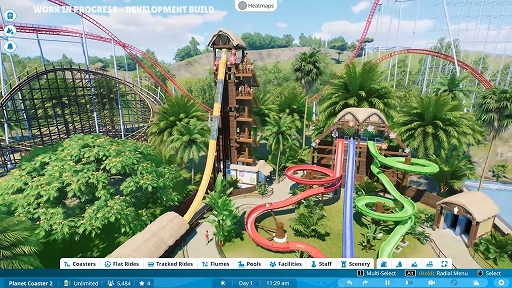 画像ギャラリー No.003のサムネイル画像 / 「Planet Coaster 2」,ウォーターパークとジェットコースターを組み合わせた複合施設の作り方を紹介する動画を公開