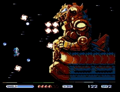 画像ギャラリー No.009のサムネイル画像 / ファミコン向けの新作シューティング！ ロボットと飛行形態を使い分けて巨大なボスに挑む「超翼戦騎エスティーク」