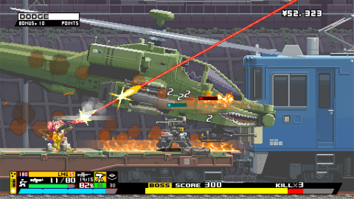 画像ギャラリー No.016のサムネイル画像 / ［プレイレポ］2Dガンアクション「Nitro Express」は，緻密なドット絵と独特の銃器システムで，型破りな女性警官コンビの活躍が描かれる