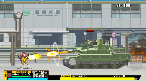 画像ギャラリー No.019のサムネイル画像 / ［プレイレポ］2Dガンアクション「Nitro Express」は，緻密なドット絵と独特の銃器システムで，型破りな女性警官コンビの活躍が描かれる