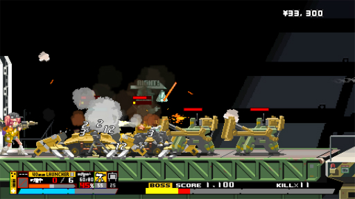 画像ギャラリー No.023のサムネイル画像 / ［プレイレポ］2Dガンアクション「Nitro Express」は，緻密なドット絵と独特の銃器システムで，型破りな女性警官コンビの活躍が描かれる