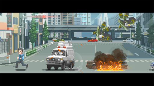 画像ギャラリー No.031のサムネイル画像 / ［プレイレポ］2Dガンアクション「Nitro Express」は，緻密なドット絵と独特の銃器システムで，型破りな女性警官コンビの活躍が描かれる