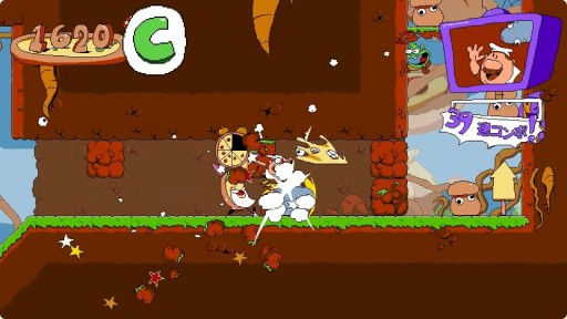 画像ギャラリー No.013のサムネイル画像 / Switch版「Pizza Tower」がニンテンドーeショップで配信開始。アニメ風のグラフィックスが特徴のハイスピード2Dプラットフォーマー